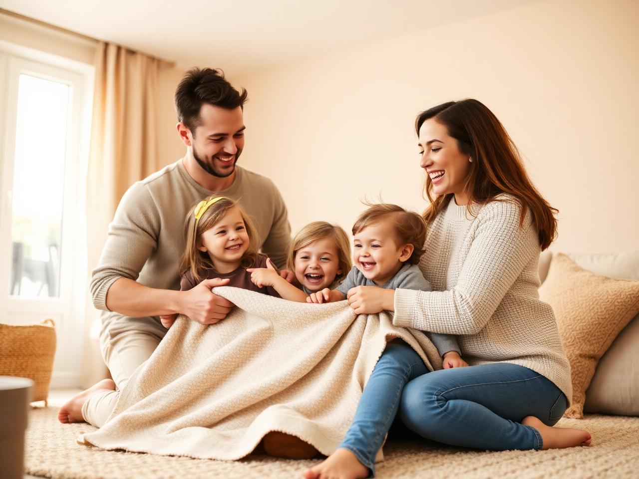 Happy family enjoying screen-free time together